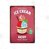 Juice Cold Drink Shop Signboard Wall Decoration Metal Poster Painting xcm Metal Logo Vintage Tin Plate Ice Cream Plaque