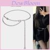 Small Fragrance Style Waist Chain Metal Silver Belt With Water Diamond Embellishments For Women