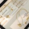 Original Double Gourd Necklace & Bracelet Set with Zircon for Women - European American High-End Fashion