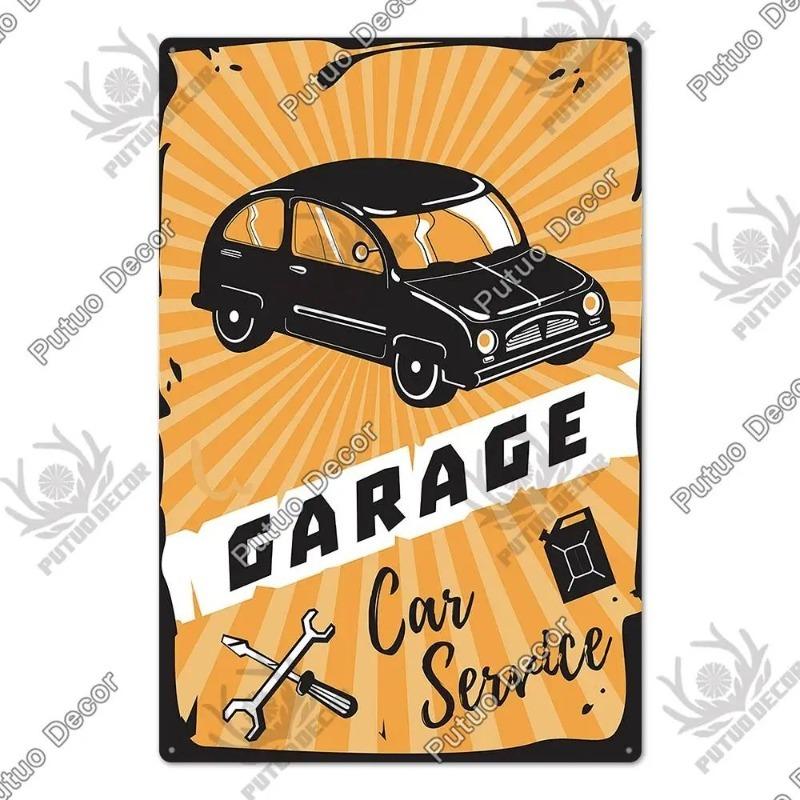 Metalowy Znak Ścienny Garage Bar, Tabliczka Dekoracyjna Wnętrza Samochodu 20x30cm