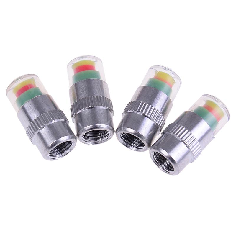 4Pcs Detecting Pressure Indicator Tire Monitor Car Alarm Visible Caps