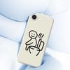 For iPhone 16e Case Sitting on the Toilet Pattern Printing Straight Edge TPU Phone Back Cover