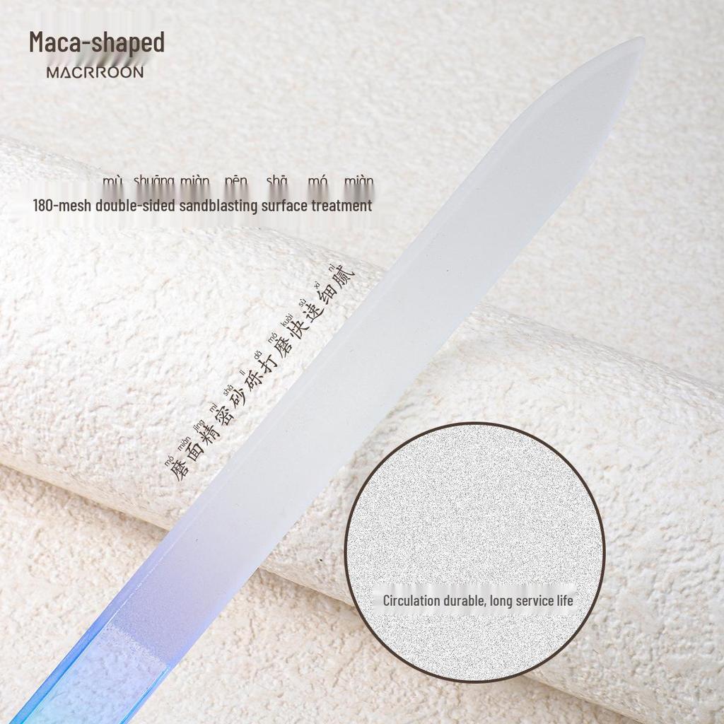 Lime à ongles et tampon double face en cristal bleu nano - Outil de manucure à grain fin