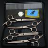 6.0 Inch Golden Freelancer, Stainless Steel Bright 4 Packs, Pet Grooming Scissors, Straight Scissors, Curved Scissors, Set
