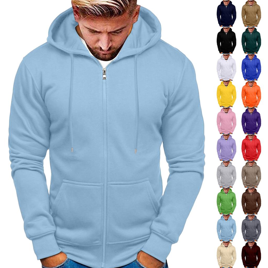 Felpa con cappuccio da uomo in velluto a coste con zip e manica lunga a spalle basse, felpa con cappuccio casual per l'uso quotidiano