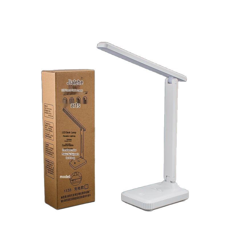 LED Desk Lamp: Touch Dimming, Foldable, Dual Power (Plug-in/Battery) - Perfect for Dorms and Bedside Use