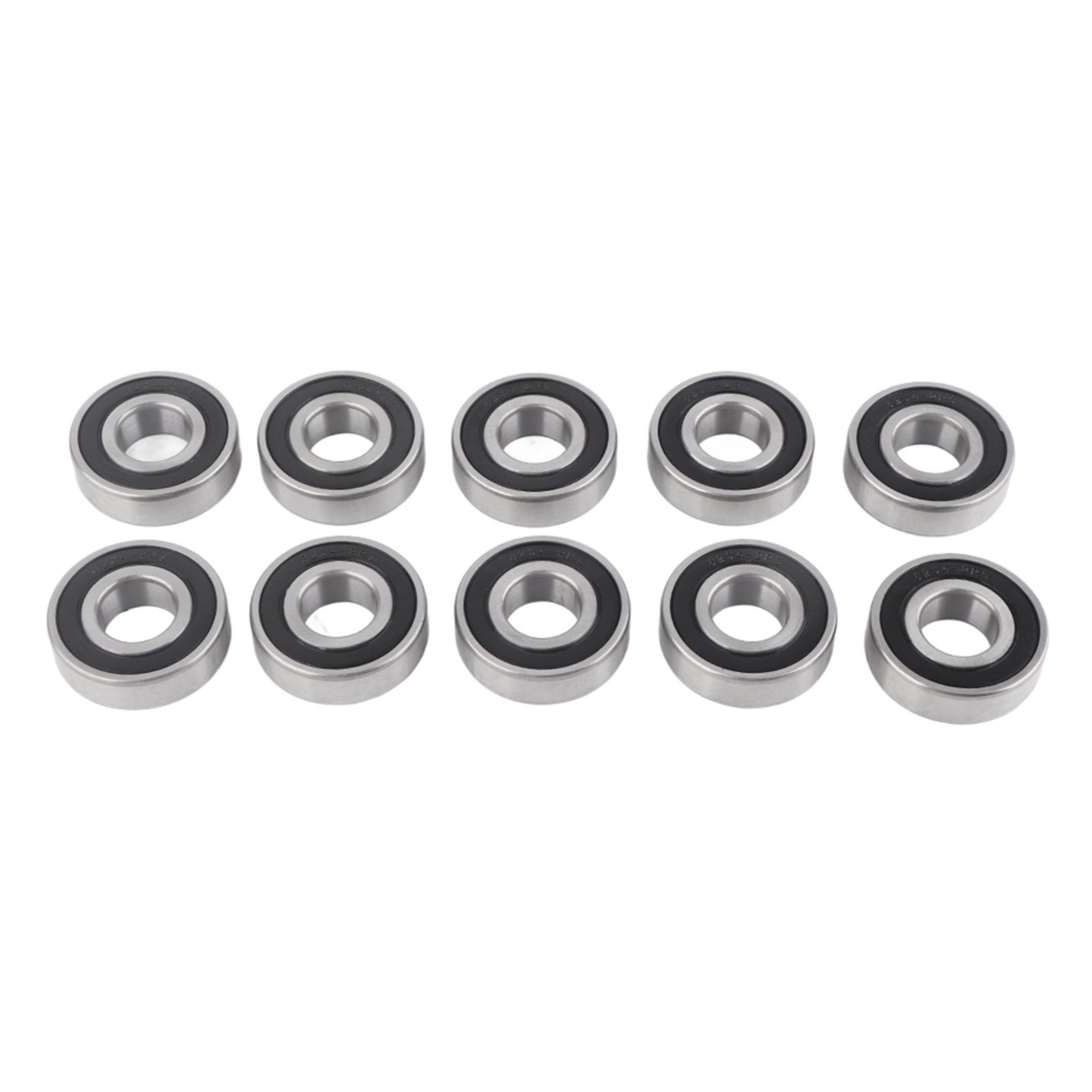 Koogeelife Unisex Light 10Pcs 6204‑2Rs High Speed Double Sided Seal Deep Groove Raceway Ball Bearing 17X47x14mm