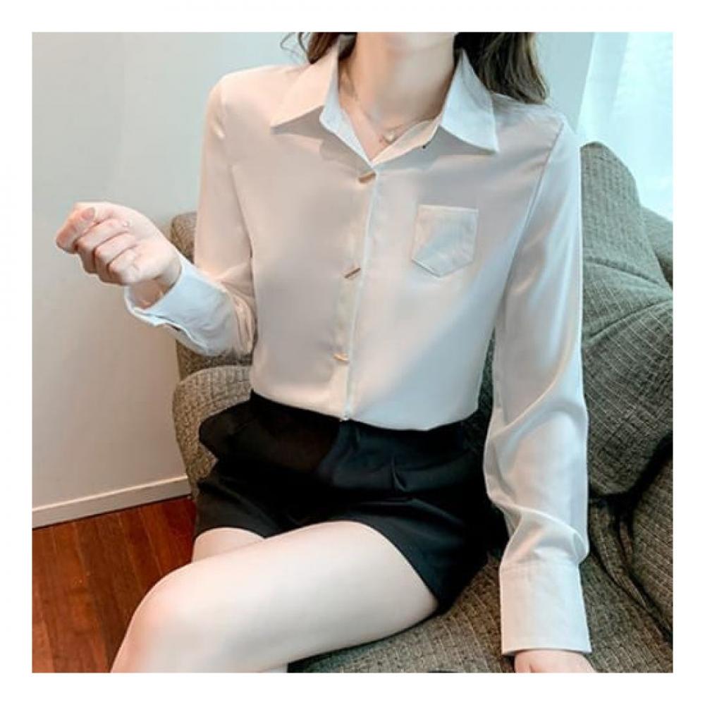Navava Office Simple Solid Long Sleeve Shirt Nb2279