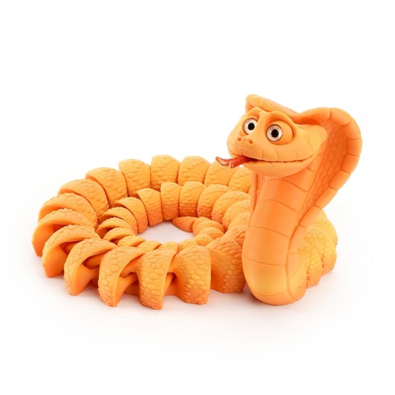 Flexible Joints Articulated Cobras Fidgety Toy Table Decors 3D Printed Crazys Cobras ,Realistic Crazys Cobras Statues