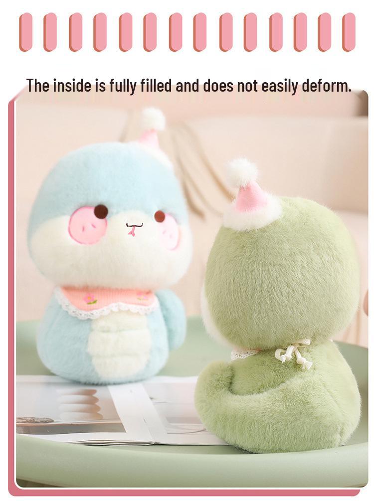 Adorable Zodiac Snake Plush Toy - Light Green & Sky Blue