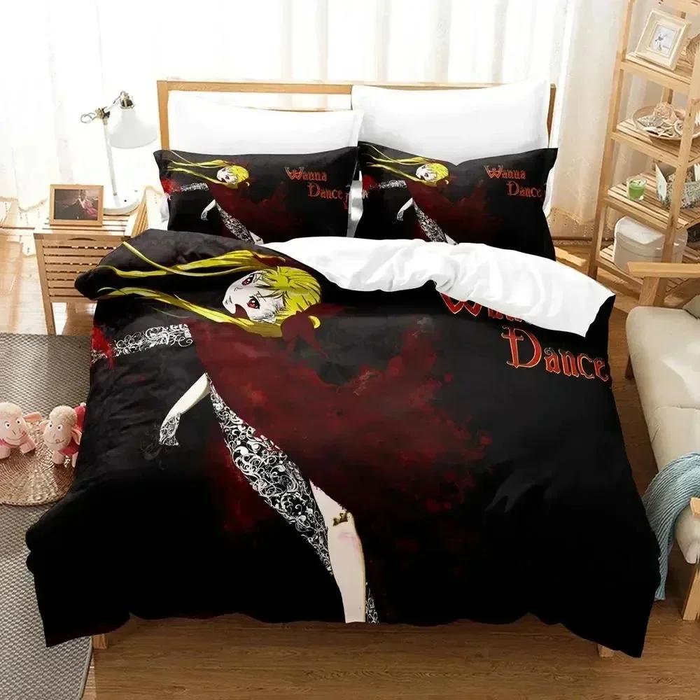 3D Anime Dance In The Vampire Bund Printed Bed Set Duvet Cover Pillowcase Bedding Set Bed Linen Sheet Quilt Full Queen King Size