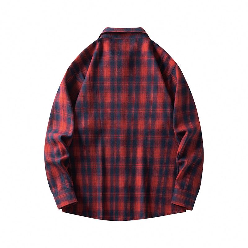 Men's Retro Plaid Long Sleeve Shirt - Casual Fashion Jacket for Autumn and Spring