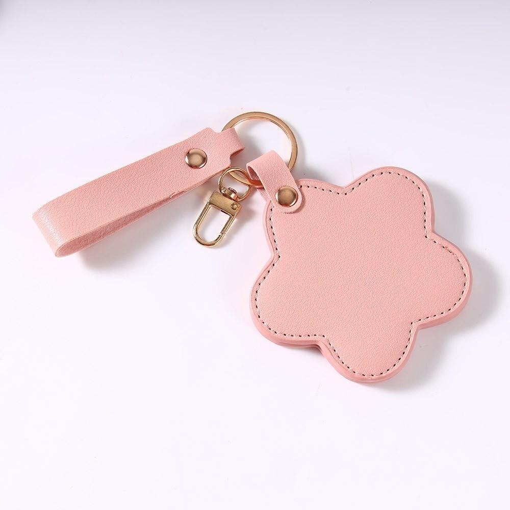 Rotate Small Mirror Stars Shape Makeup Mirror PU Leather Colorul Star Keychain  Graduation Gift