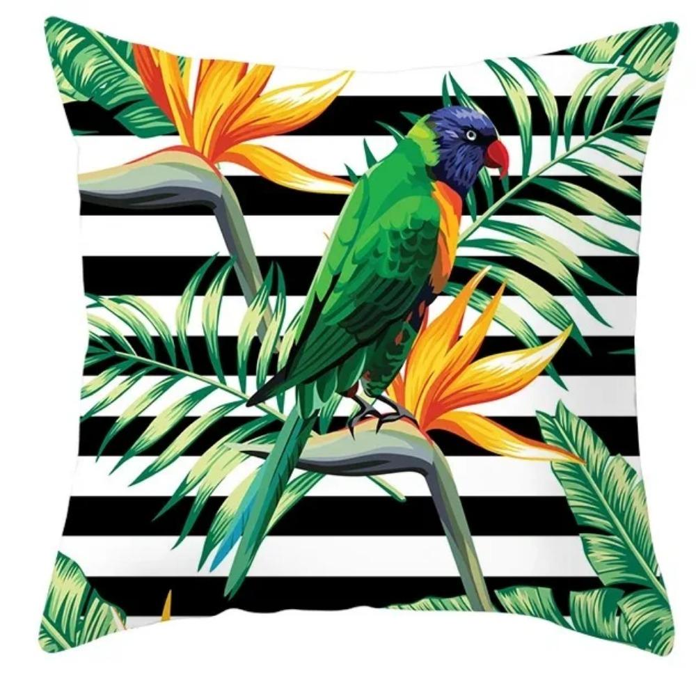 Federa per cuscino per divano, federa per cuscino stampata, Stile Tropicale, Animale, uccello, pappagallo, decorazione d'interni
