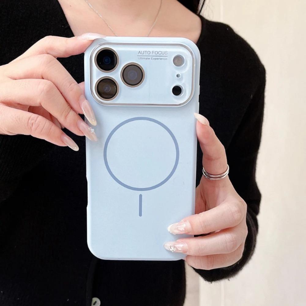 Seconds Change To 17Pro Max Liquid Silicone Magnetic Case for IPhone 17 Air 16 15 Wireless Charge Large Glass Lens Protect Cover