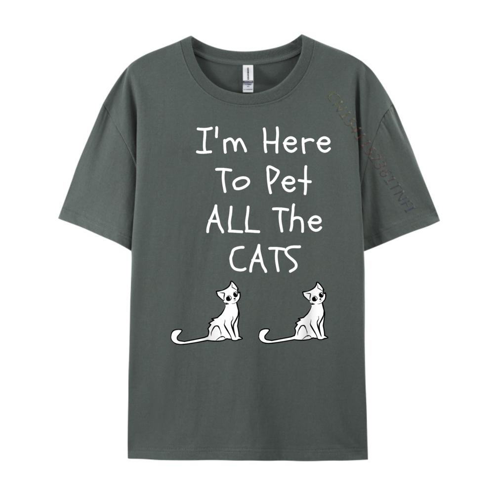 Im Here To Pet All The Cats Men Womens Kids Pink Graphic Tees High Quality Mens TShirt