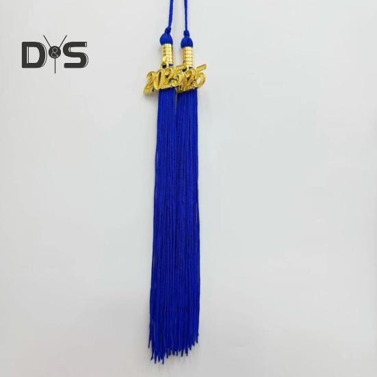 Graduation Hat Tassel with 2025 Date Charm Solid Color 40cm Length Cap Hornor Tassel for Master Bachelor School Graduation Season