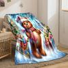 Christmas Bear Sleigh Blanket Bedroom Blanket for Livingroom Couch Lunch Break Soft Throw for Friend's Festival Gift