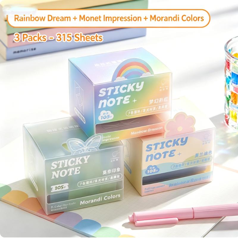 Pull-out Pearlescent Transparent Sticky Notes, Ins Style Tearable Memo Pads for Students