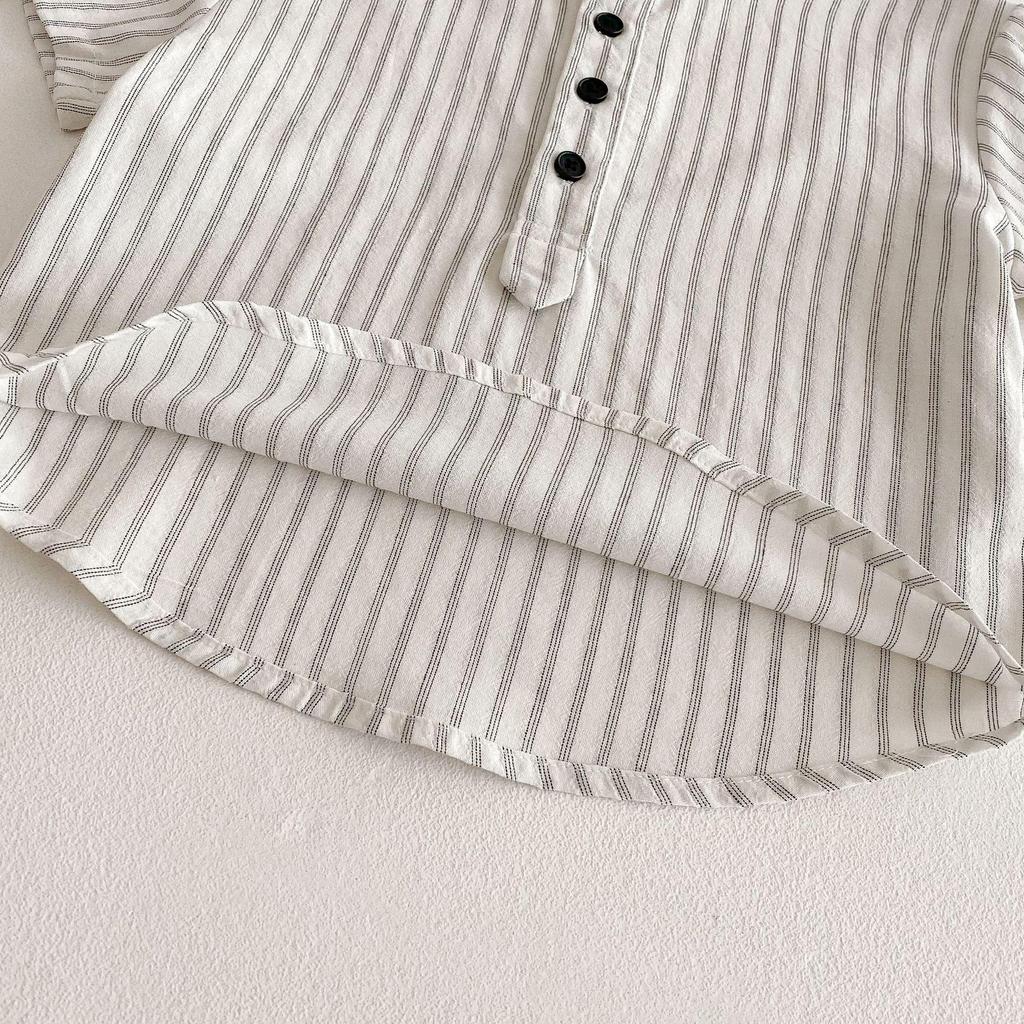 Children's Summer Striped Sibling Outfit: Boys' Shorts & Girls' Dress Set 2025