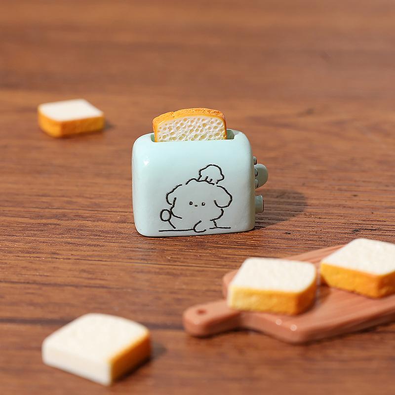 

1/2 шт. кукольный домик мини имитация тостов хлебопечка еда игровое украшение модель своими руками миниатюры реквизит для сцены аксессуары из смолы