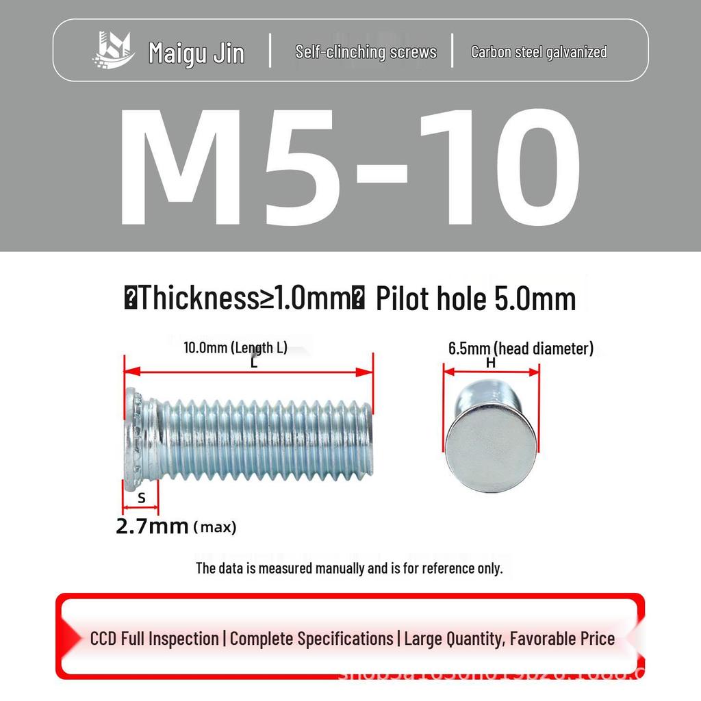 Flat Head Carbon Steel Galvanized Rivet Nuts FH-M2 to M10 - Free Shipping