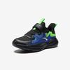 Anta Kids Synthetic Leather Mesh Comfortable Versatile Lightweight Shock Absorption Low-Top Running Shoes Men sneaker Black Blue A12445555-2
