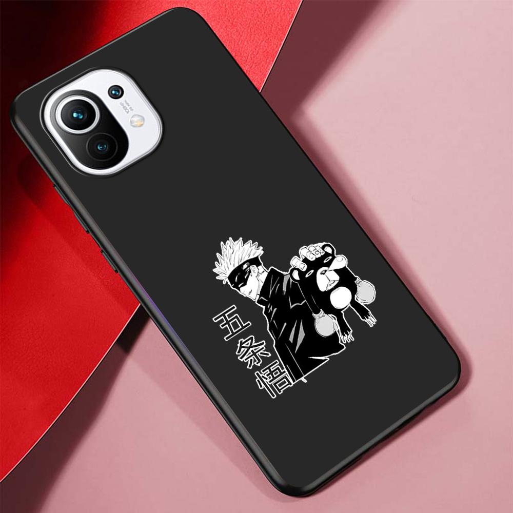 Jujutsu Kaisen Case for Xiaomi 12S Ultra 12 Pro Mi 11 Lite 12X 9T Note 10 10T 9 SE Phone Casing Anime Cover Silicone Black Soft