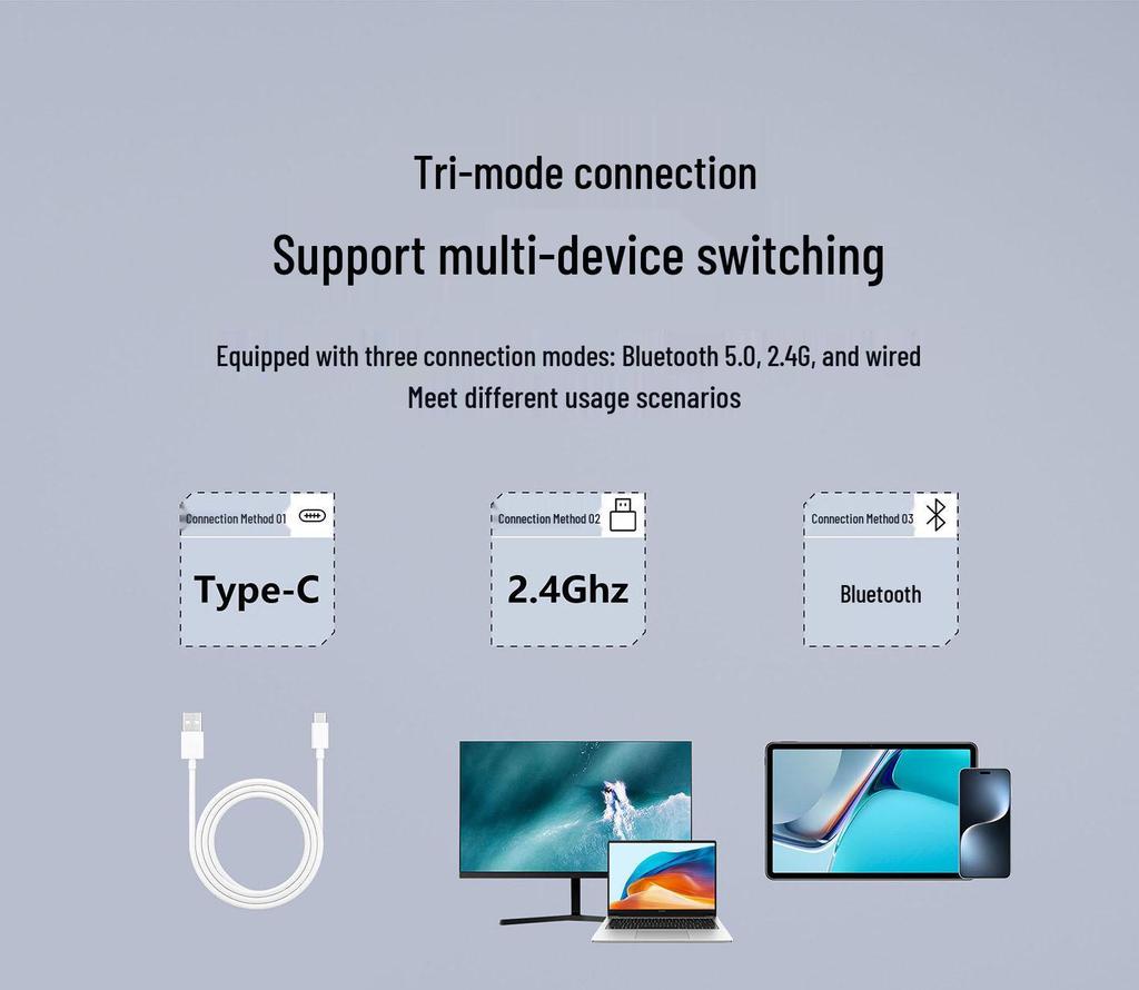 H97 Mechanical Keyboard: Wireless/Wired, RGB, Home/Office/Gaming, Three-Mode Bluetooth for Girls.
