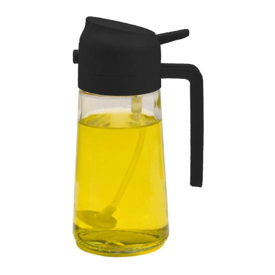 Oil Pot 2-in-1 Design Food Grade PP Lead-Free Glass Transparent Visual Design Cooking Sprayer