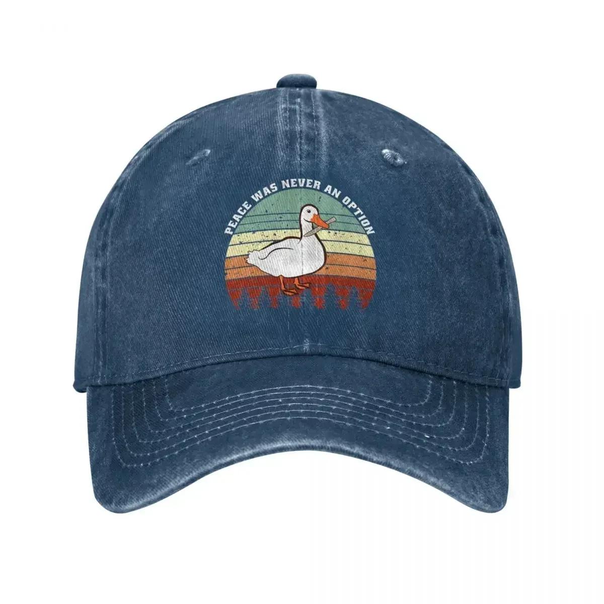 

Peace Was Never An Option With Knife Baseball Cap Classic Distressed Denim Cartoon Ducks Snapback Hat Unisex Outdoor Hats Cap One Size