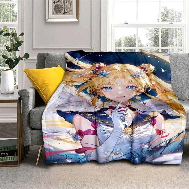 Moon Girl blanket for beds,Flannel thin blanket for summer, Anti-Pilling cooling blanket,Portable picnic blanket