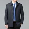 Men's Cashmere Wool Jacket - Spring/Autumn Business Casual Button-Up for Middle-Aged and Elderly