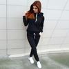 Fashion casual suit women's autumn and winter new velvet hooded sweater sweatpants women's fashion women's