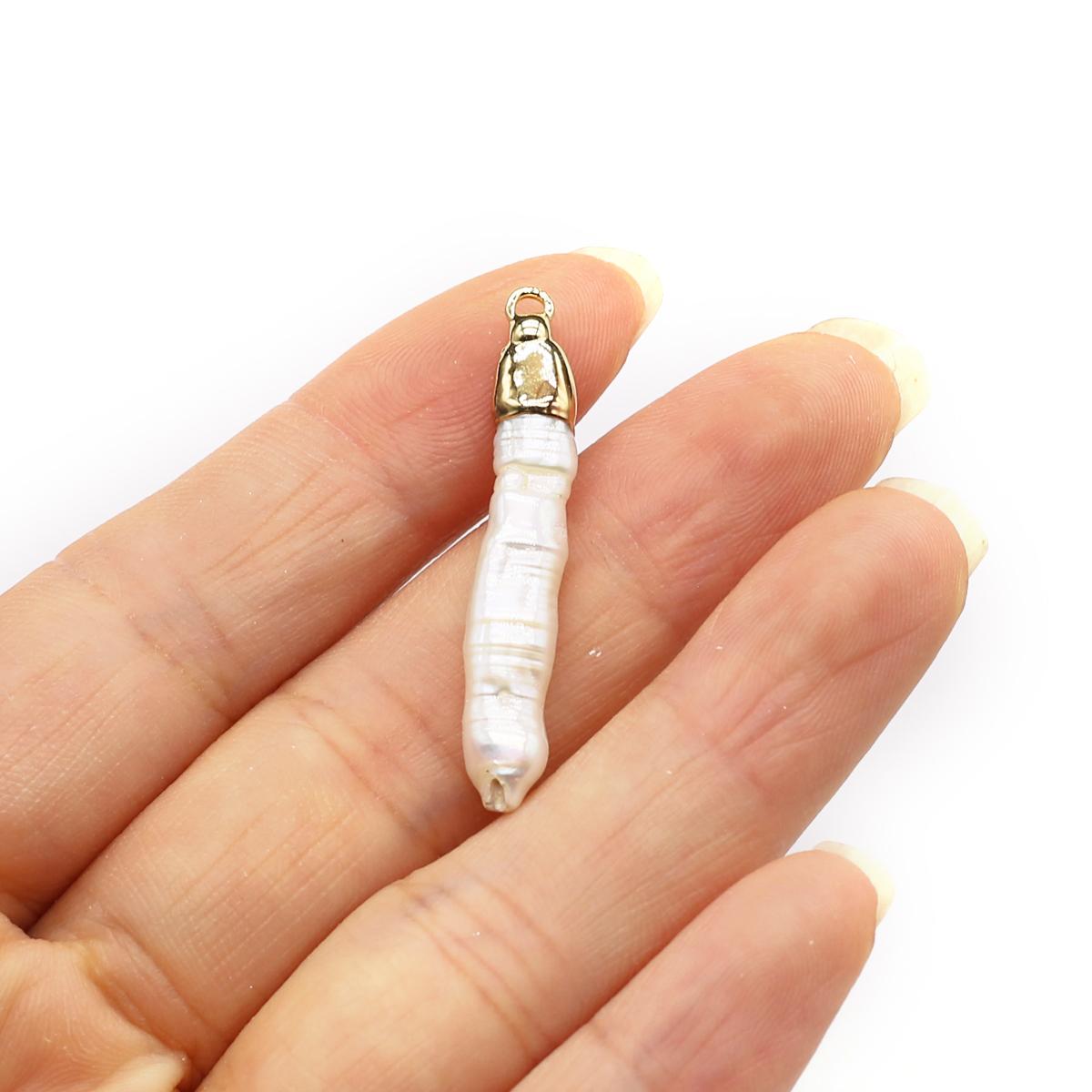 

1 шт., подвеска из искусственного жемчуга, богемные мужские и женские подвески для самостоятельного изготовления уникальных ожерелий, аксессуаров для ключей, изготовление ювелирных изделий, подарок на Хэллоуин, Рождество 1Pc/36×6mm