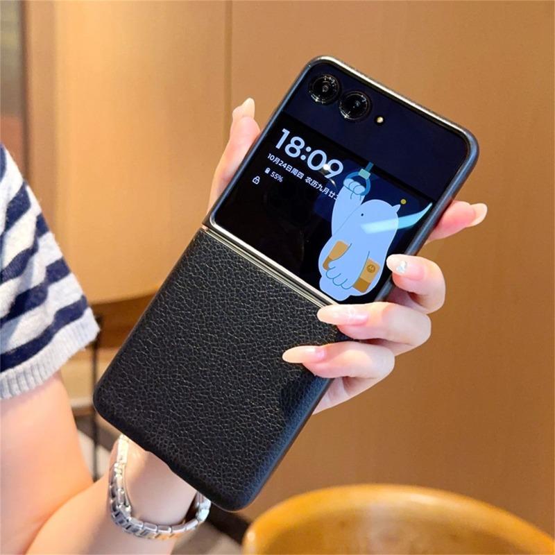 Hülle Für Motorola Razr 70 60 50 Moto Razr 2026 2025 2024 Hülle Mode PU Leder Silikon Handy Rückseite Stoßfester Stoßfänger