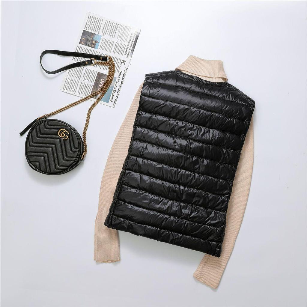 Women's Plus Size Lightweight White Duck Down Vest - Short Style for Middle-Aged & Elderly