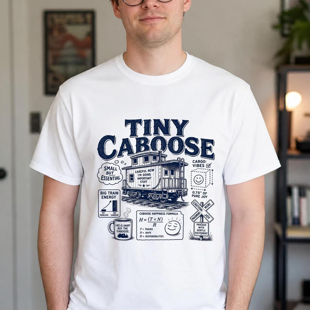 Funny Tiny Caboose Shirt - Retro Model Trains Gift - Sarcastic Tiny Caboose Clothing