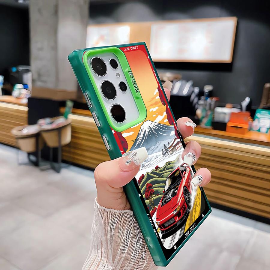 Case for Samsung Galaxy S26 Note 20 Ultra S25 S25Edge S21 S20 FE S22 Ultra S23 S24 FE Phone Cover JDM Sport Car