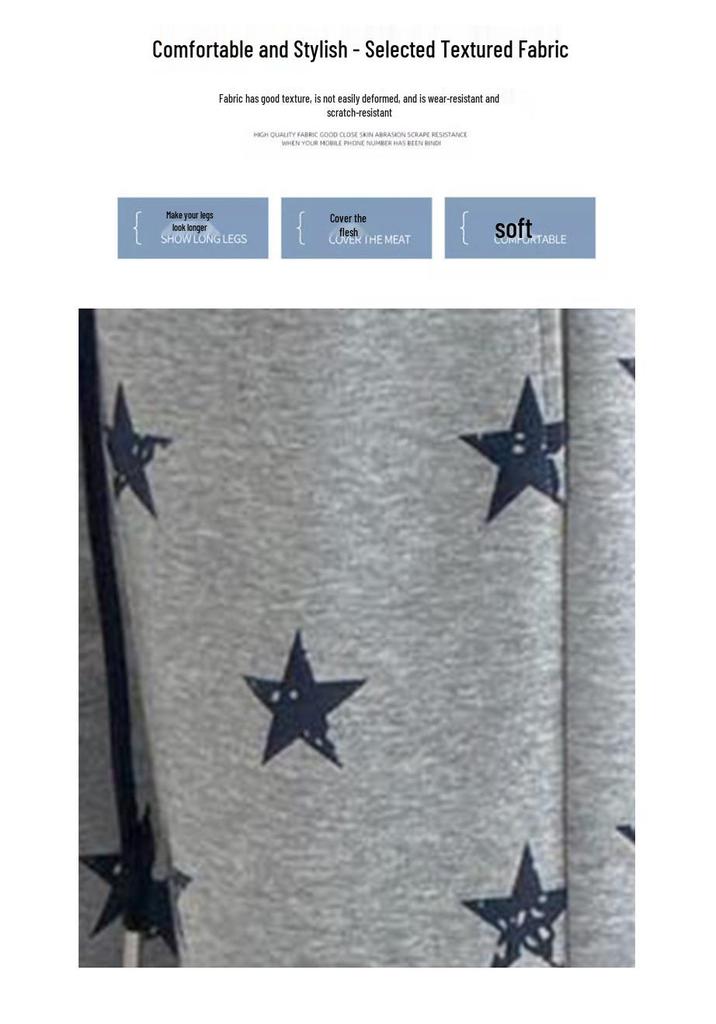 Girls' Wide-Leg Star Print Sweatpants - Trendy Casual for Spring & Autumn