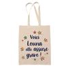 Tote Bag - PLANETEE - Louna She's Awesome! - Natural Jute - Printed In France - Strong Handles