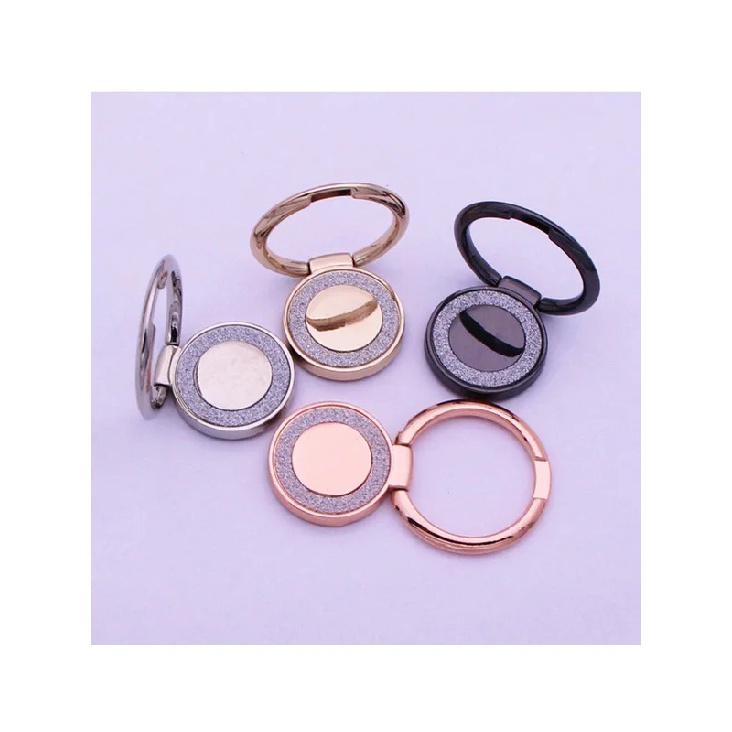 Round Foldable Zinc Alloy Phone Ring Holder 360 ° 1 Rotating Magnetic Lazy Stand
