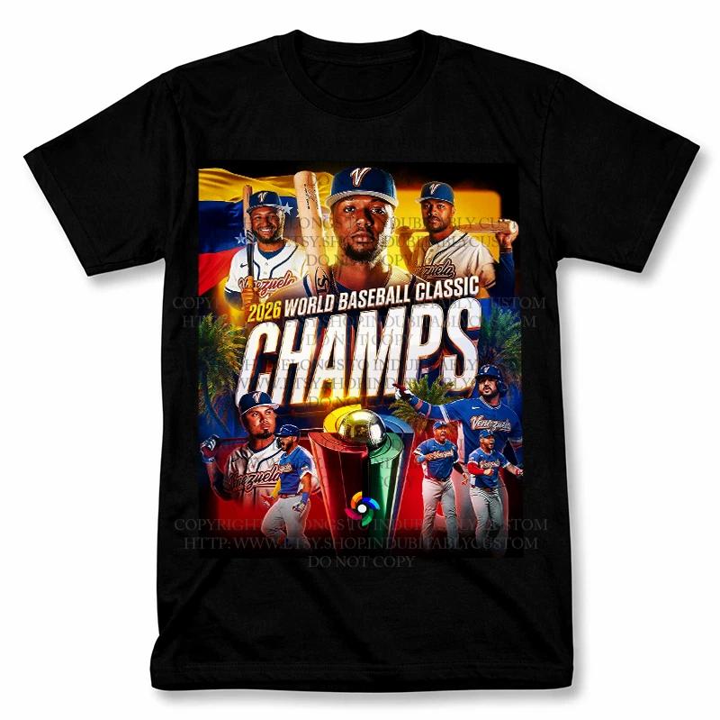 

Team Venezuela 2026 WBC Champions Graphic T Shirt Vintage Style Baseball Fan Tee 4XL