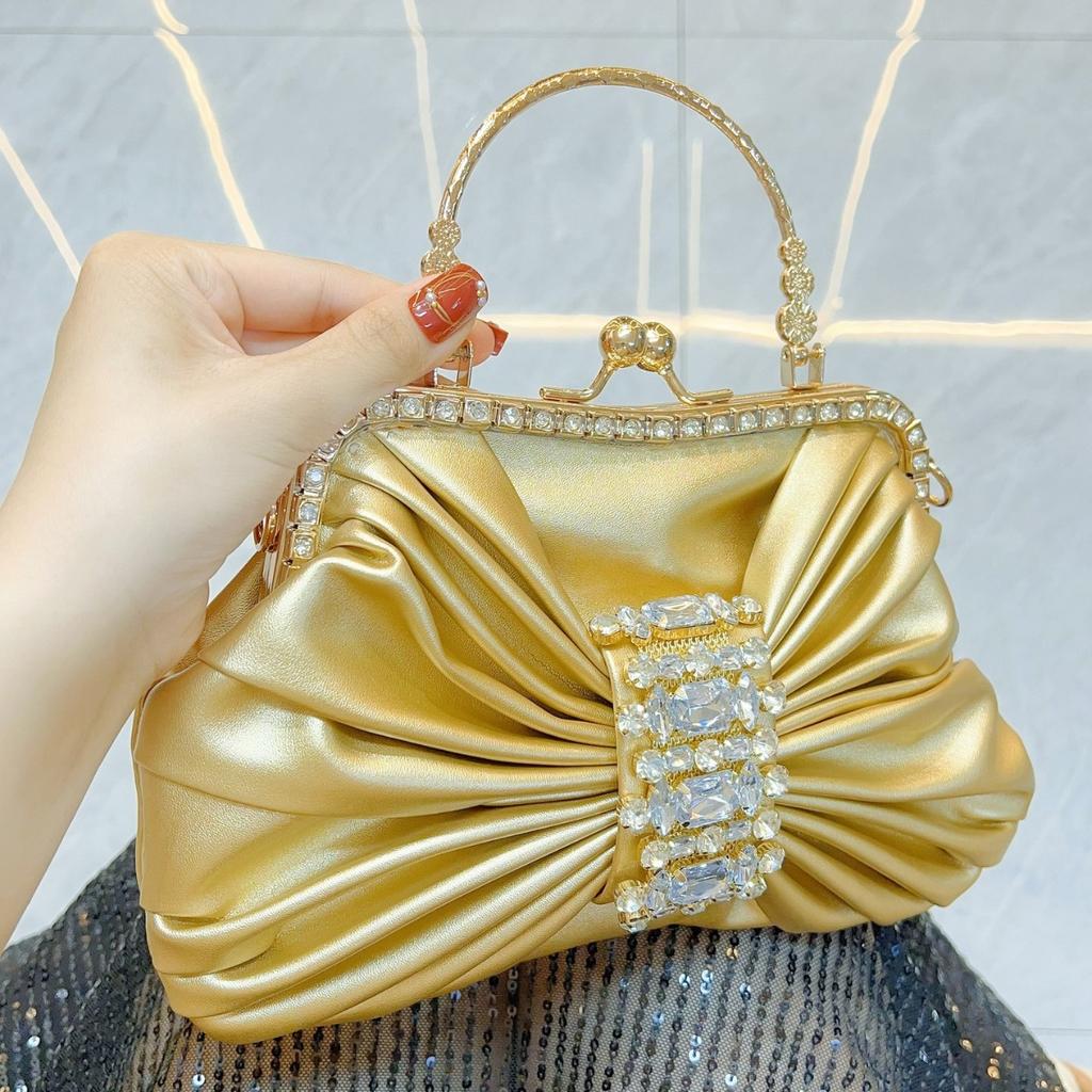 Fashionable Luxury Diamond Women Luxury Clutch Bag Wedding Crystal Ladies Designer Clutch Purse Handmade Pearl Decoration