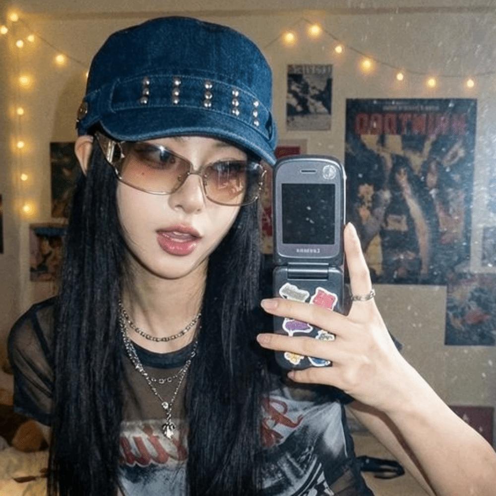 Casual Cloth Rivet Denim Beret Y2k Washed Denim Equestrian Hat Fashion Korean Style Newsboy Cap Girl