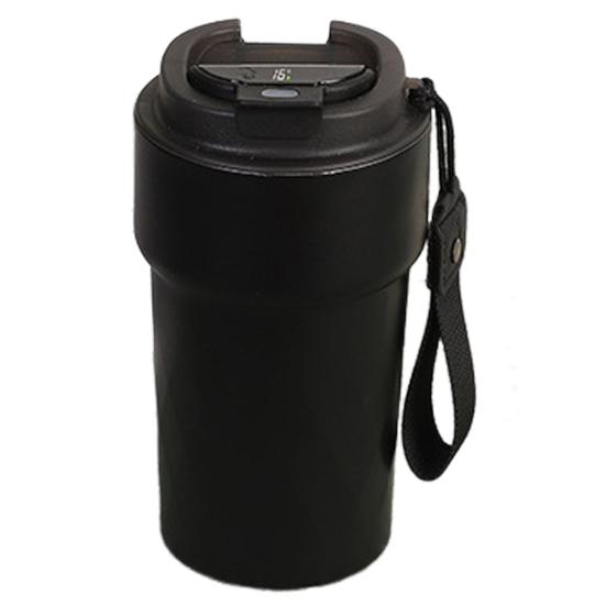 510ML Insulated Mug Temperature Display Stainless Steel Portable with Lanyard Leak-proof Lid Travel Coffee Cup
