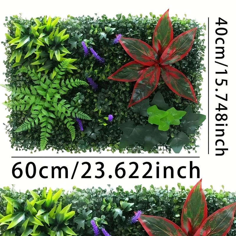 1-Pack Artificial Green Plant Wall Panel with Monstera & Palm Leaves - Wooden Fence Design for Indoor/Outdoor Privacy, Home Decor, Natural Aesthetic