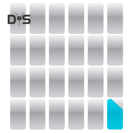 12/24Pcs Adhesive Metal Plates for Magnetic Mounts Heavy Duty Rectangular Sticky Metal Replacement Strips with Adhesive Backing for Magnets on