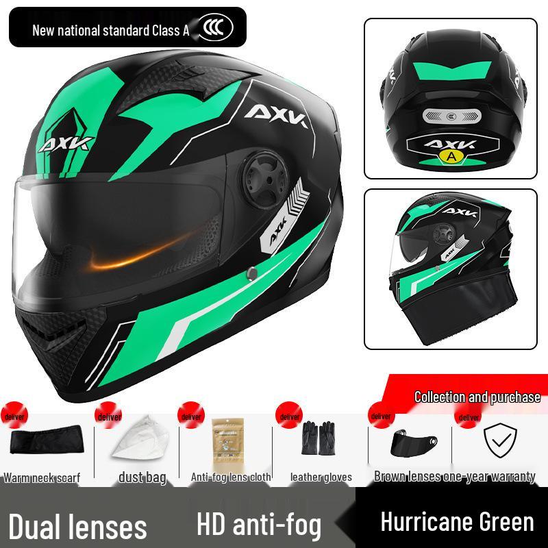 Certified Electric Motorcycle Helmet - Unisex Full Face, All-Season, Winter Warm, Safety Helmet