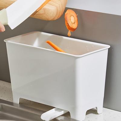 Amosfun 2pcs Kitchen Trash Can - Plastic Drain Garbage Bucket Countertop Compost Bin Food Waste Drainer Can 7.1 X 4.7 X 3.3 Inches
